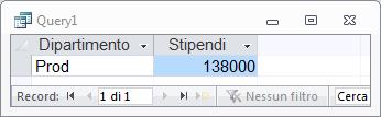 La query StipendiPerDipartimento: Nelle interrogazioni si possono usare