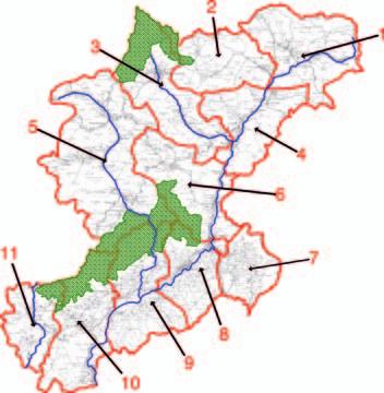 P R OV I N C I A D I B E L LU N O PERIMETRAZIONE DEI BACINI DI PESCA Confini Corsi d acqua principali Parchi ELENCO DEI BACINI