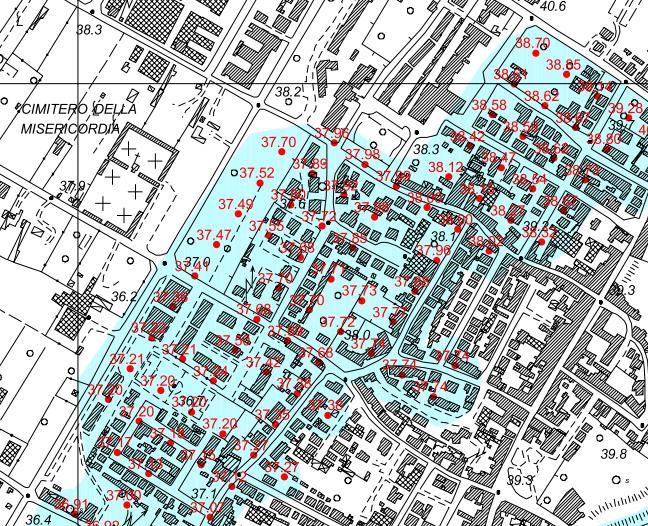 Nella carta dei livelli idraulici per TR 200 anni, contenuta nel Regolamento Urbanistico, l area oggetto di intervento ricade in una zona