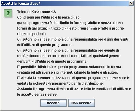 Dopo aver letto le condizioni di licenza, per