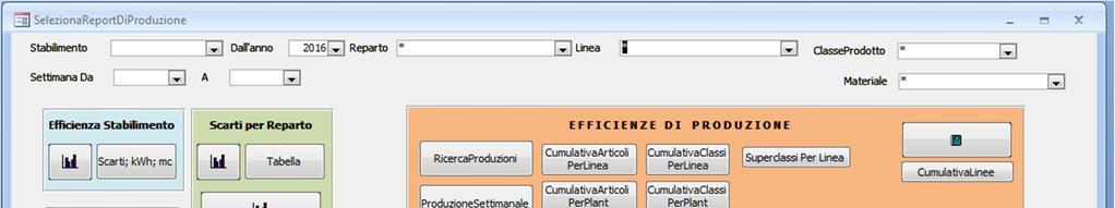 Maschera SELEZIONE REPORT SELEZIONA REPORT