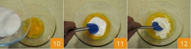 Nel frattempo realizzate la crema pasticcera: in un pentolino ponete il latte (7), poi ricavate la scorza di 1 limone con un pelaverdure,