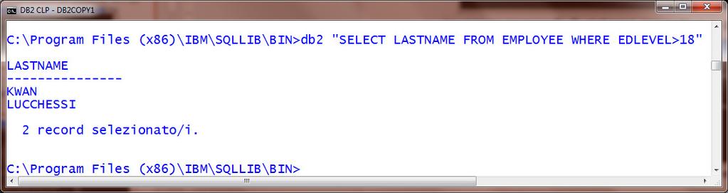 CLP: Modo comando (1) La command window permette di: immettere tutti