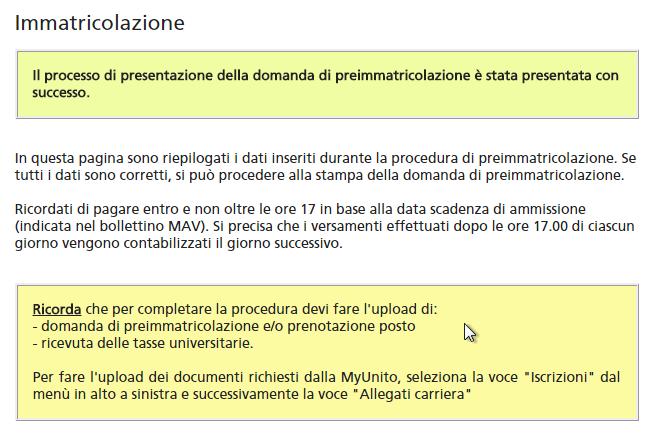 PRENOTATO POSTO- PASSAGGIO CORSO DI STUDIO AD ACCESSO PROGRAMMATO Premere il