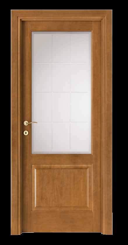 code P-16 with high bottom panel - Tulipwood stained dark walnut - white satin, clear bevelled glass - smooth