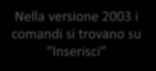 i comandi si trovano su Inserisci INSERIRE COLONNE: si seleziona una o più colonne (a seconda di quante vogliamo inserirne), si clicca col tasto destro del mouse e si seleziona