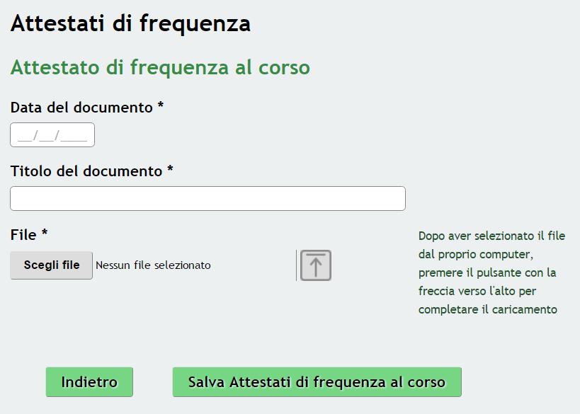 Ecco come saranno visibili nel modulo principale: Obbligatori: Data, titolo e file da allegare.