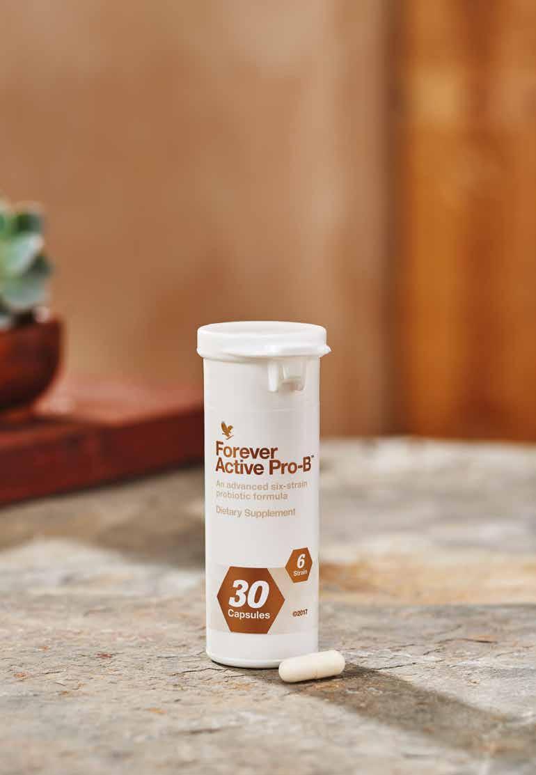 Integratori FOREVER ACTIVE PRO B Con una miscela nutrizionale di sei diversi ceppi, Forever Active Pro-B fornisce 8 miliardi di UFC per dose.