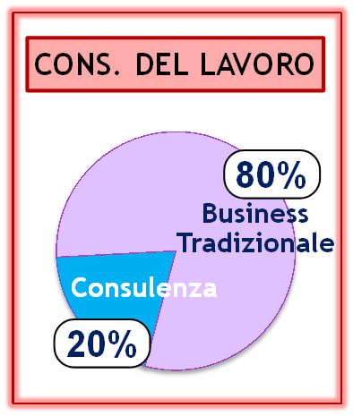 DEL LAVORO MULTIDISCIPLINA 73% 80% 72% Business Tradizionale 40% 32% COMMERCIALISTI 60% Consulenza Consulenza Business