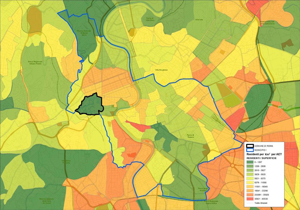 Anagrafica del Municipio I Distribuzione della densità