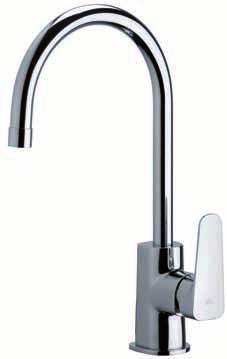 50 SY 181 Monolavello canna tonda ombrello orientabile One hole sink mixer with high swivel spout SY 285