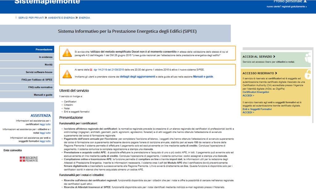 2 Accesso al sistema Attivando il pulsante Enti e Soggetti formativi ACCEDI > presente nel box