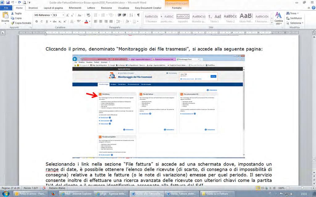 quello di ricezione delle fatture da parte del Sistema di Interscambio.