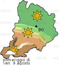 bollettino meteo per la provincia di Bologna weather forecast for the Bologna province Temp MAX 30 C 26 C Pioggia Rain 0-5mm 5-10mm Vento Wind 64km/h 58km/h Temp.