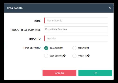 N.B. si raccomanda di inserire il segno davanti all importo dello