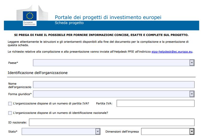8. Il PPIE Portale dei progetti di Investimenti Europei Grafico 10. La pagina per l inserimento del progetto nel PPIE.