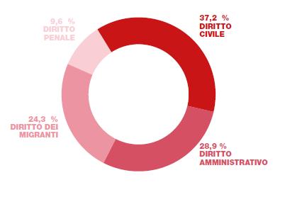 I NOSTRI DATI AREE GIURIDICHE Diritto civile 1403 (37,2%) Diritto