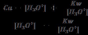 Dalla condizione di elettroneutralità ci ricaviamo [B - ] = [H 3 O + ] - [OH - ] Dall equazione 3 deriva C a = [HB] + [B - ] [HB ] = C a - [B - ] [HB ] = C a - [H 3 O + ] + [OH - ] Dalla costante K c