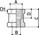 FEMALE REDUCTION SLEEVE S17850 G1/8 M5 13.