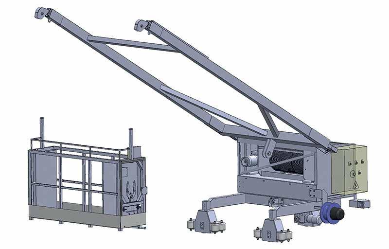 GPN003 Cesta: Peso: 3000 kg Dimensioni: 2000x600x1055 mm Materiale: alluminio Portata massima: 300 kg (1 operatore+ carico) Macchina a riposo con appoggio posteriore Protezione perimetrale 2