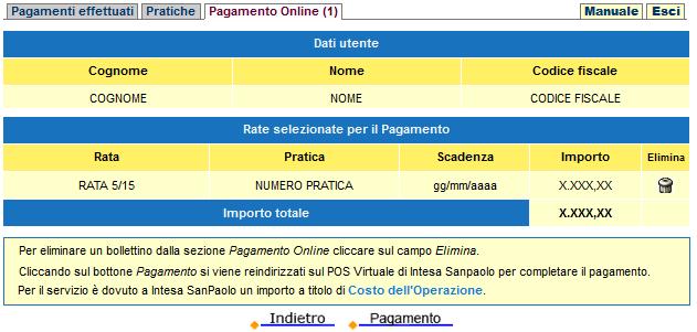 L operazione di pagamento viene completata sul POS Virtuale di Intesa SanPaolo.