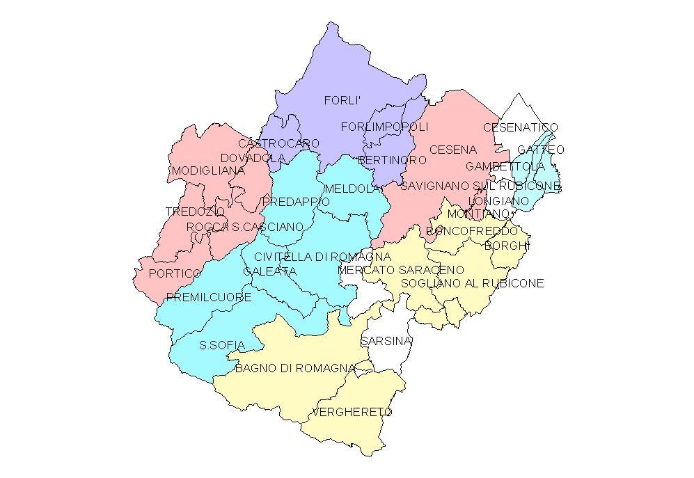 Provincia di Forlì-Cesena SITUAZIONE ATTUALE Forlì, Bertinoro, Forlimpopoli, Castrocaro, Dovadola, Modigliana, Portico e S.