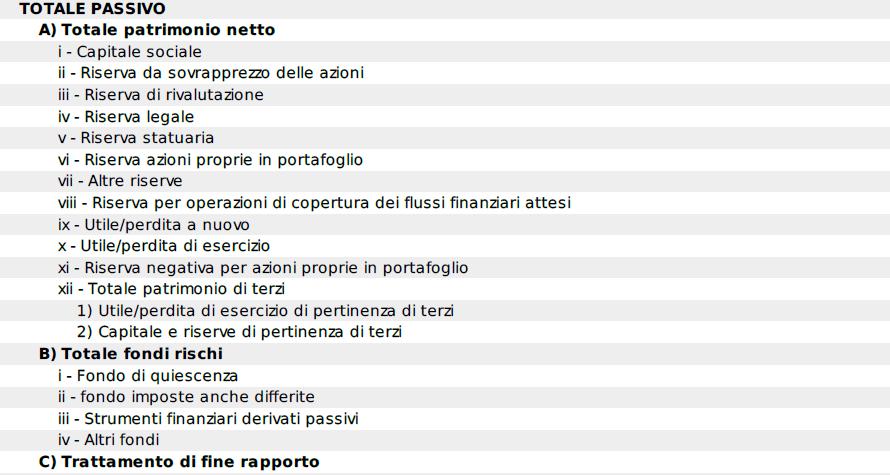 Lo Stato Patrimoniale (5 di 7) (** legati alla distribuzione di dividendi) (** legati all utile/perdita presente nel conto