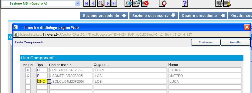 Isee MINORE p.6 7. Si procede con la compilazione del Quadro A.