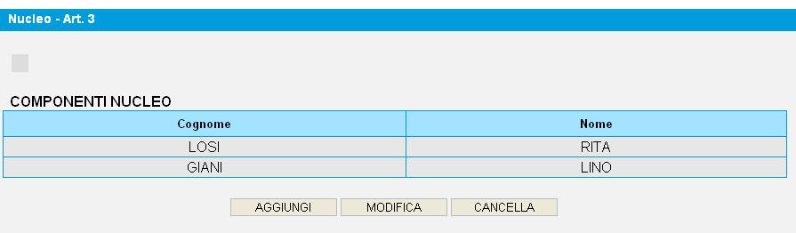 Informazioni sul Beneficiario per indicare