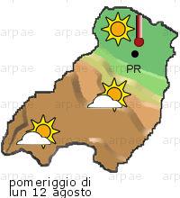 bollettino meteo per la provincia di Parma weather forecast for the Parma province Temp MAX 35 C 30 C Vento Wind 27km/h 37km/h Temp. min 24 C 20 C Temp MAX 35 C 29 C Vento Wind 32km/h 54km/h Temp.