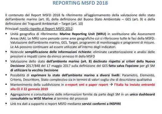 da:il Report MSFD 2018: aggiornamento della valutazione ambientale
