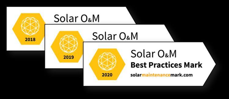 : Solar O&M Best Practices Mark MEGA TIS è membro di Solar Power Europe e fa parte