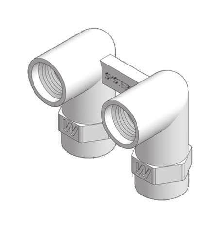 magazzino. 4.28/A - WO- - Doppio attacco per raiatori con interasse 50. Raiator connection set, press fittings.