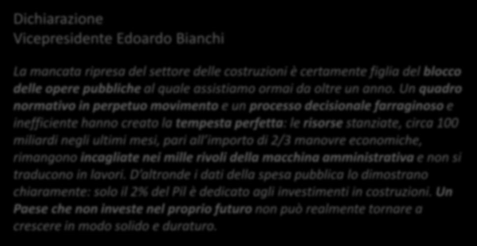 Vicepresidente Edoardo Bianchi Anche la spesa per investimenti dei Comuni segna nel 2016 una battuta d arresto (-13,5%).