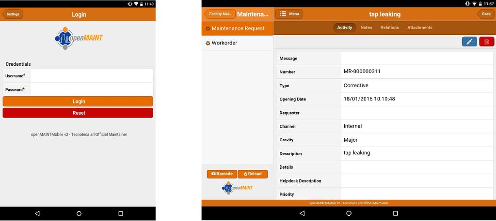 8. La verticalizzazione per il Facility: openmaint Fra i report e le dashboard già disponibili ricordiamo: Inventario immobili Consistenze superfici vetrate MTBF - Tempo medio fra guasti Dashboard