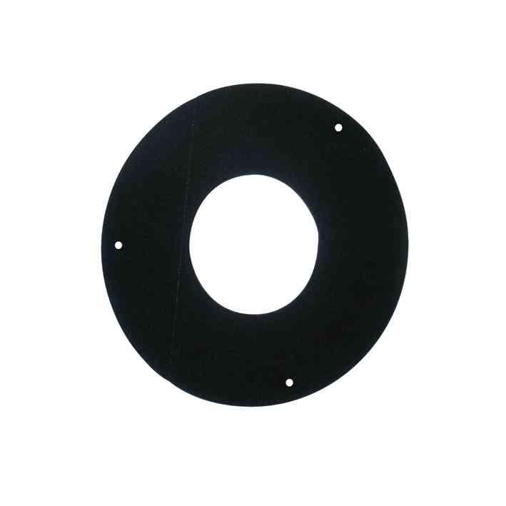 3605B13C080 Collare a muro acciaio al carbonio verniciato nero monoparete Wall bracket in black painted carbon steel Ø 80 100 360577B.