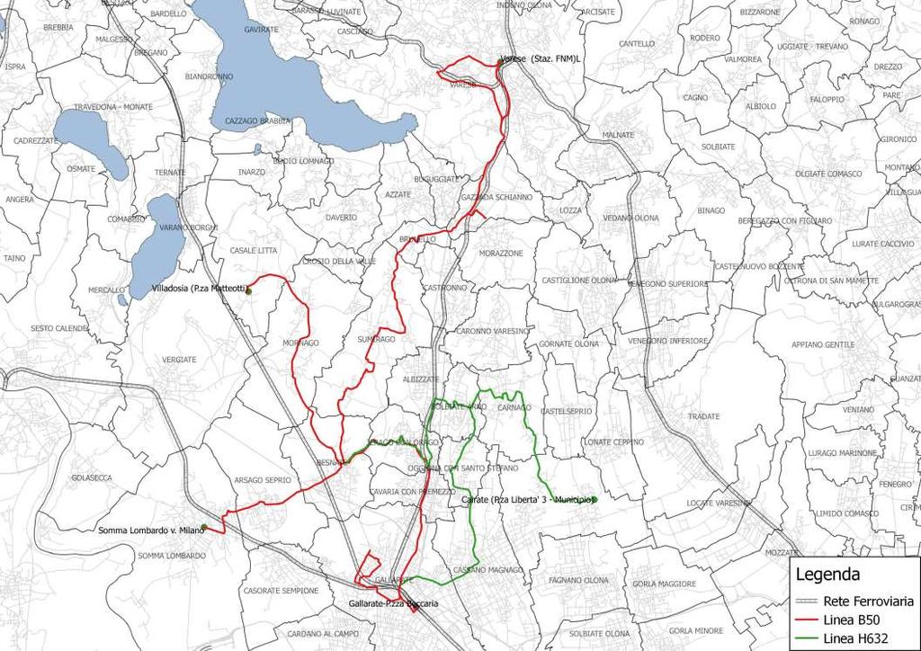 L ipotesi progettuale prevede la riorganizzazione della linea H632 (Varese-Gallarate) come segue: la tratta Varese-Gallarate non verrà più effettuata e verrà sostituita dal servizio ferroviario