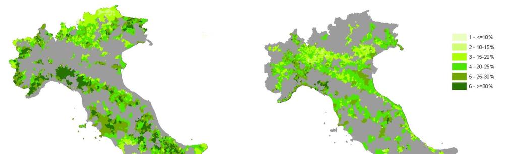 ITALIA - QUOTA DELLA POPOLAZIONE ANZIANA SUL TOTALE DELLA POPOLAZIONE