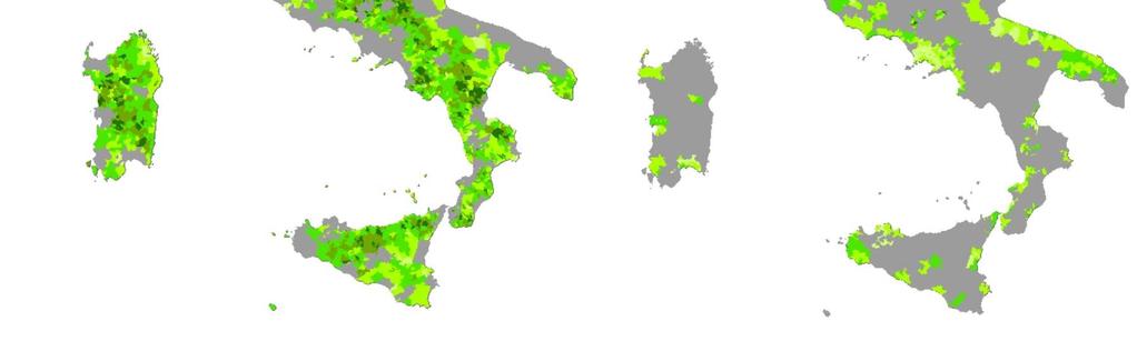 urbani, poli intercomunali e cintura CENTRI Aree intermedie,