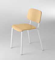 hull design Harri Koskinen, 2018 AC > Sedia con telaio 4 gambe in tubo acciaio, seduta e schienale in faggio. > Chair with 4 legs steel frame.
