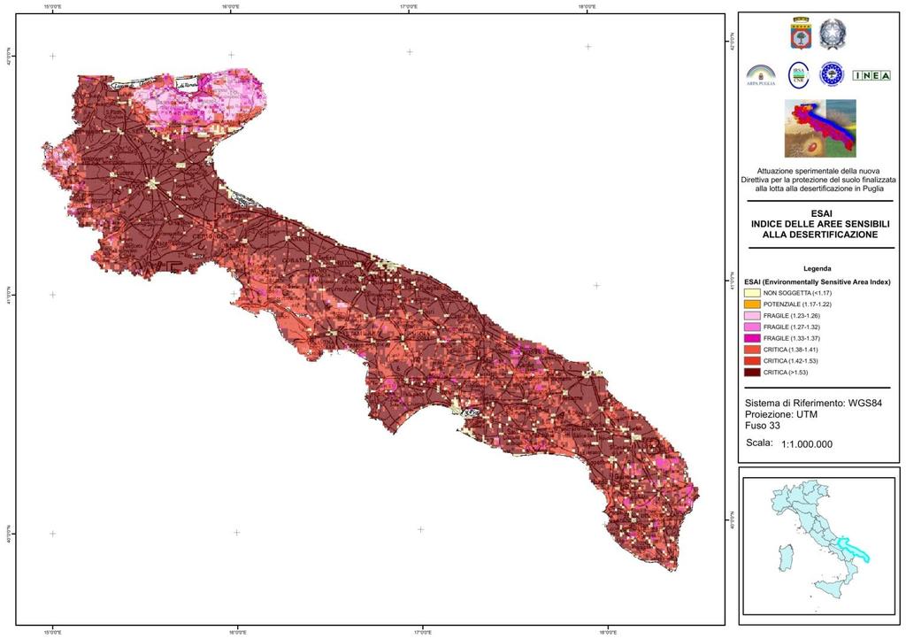 attraverso dei punteggi, compresi tra 1 e 2, attribuiti ai singoli strati utilizzati e appartenenti alle categorie suolo, clima e vegetazione.