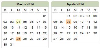 calendario didattico precedentemente inserito (per la FAD sarà individuato un range di date).