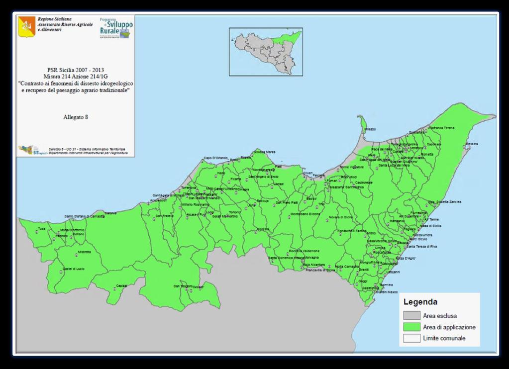 MISURE DEL PSR PER IL RIPRISTINO E IL MANTENIMENTO DELLE AREE TERRAZZATE NELLA PROVINCIA DI MESSINA Nel corso del PSR 2007-2013 sono state adottate due nuove misure agroambientali specifiche per la