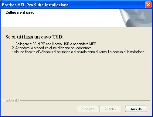 USB Not Se ppre quest shermt, fre li su OK e rivvire il omputer. g Winows Selezionre Connessione lole, quini fre li su Avnti. L'instllzione prosegue.