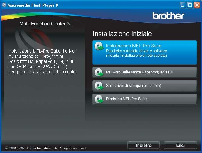 Fre li su Instllzione MFL-Pro Suite. e f Viene vvit utomtimente l'instllzione i SnSoft PperPort SE, seguit ll'instllzione i MFL-Pro Suite.