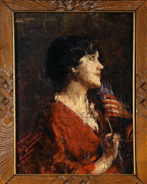 Ritratto di Maria Sangiovanni con la bandiera degli Stati Uniti d'america Mancini Antonio Link risorsa: http://www.