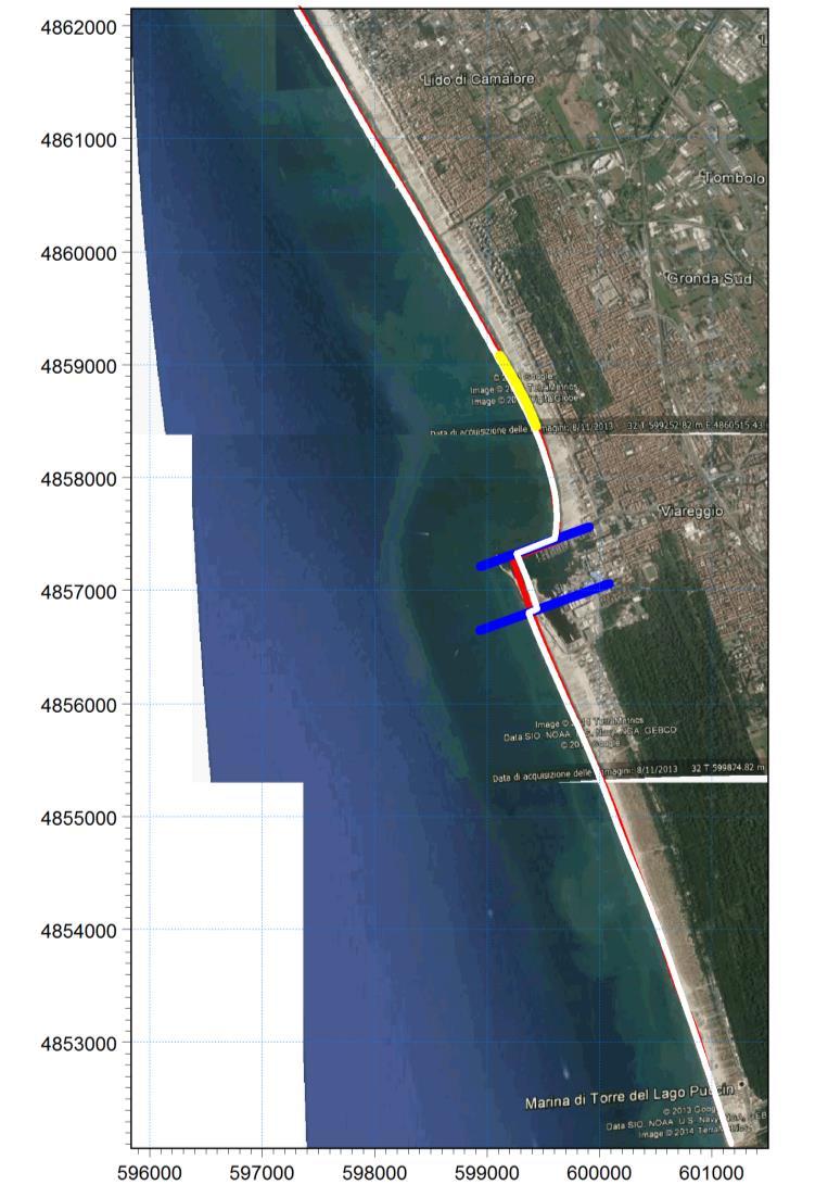 Potenziali impatti della movimentazione dei sedimenti Previsione evoluzione linea di riva per studio effetti sulla spiaggia di Viareggio Modello LITLINE 2016-DC-2: Ripascimento del litorale di Marina