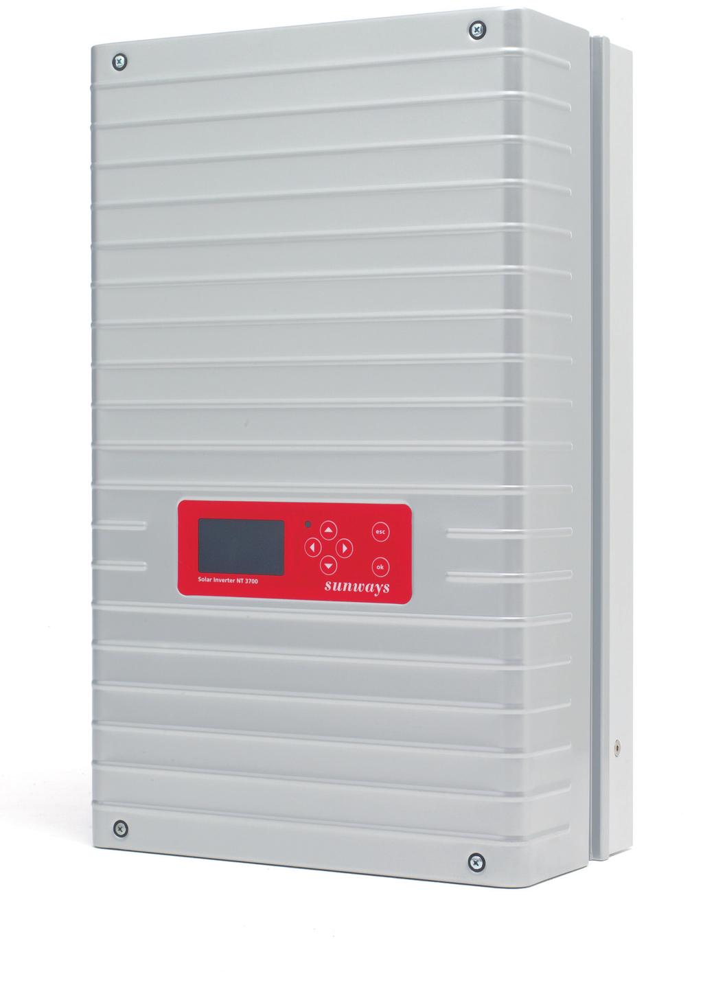 Nuovi Sunways Solar Inverters NT 2500, NT 3000, NT 3700, NT 4200 e NT 5000 Potenza CA: da 2,5 a 5,0 kw Completamente rielaborata, la collaudata serie NT stupisce per i dati di potenza ulteriormente