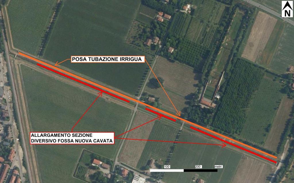 INTERVENTO DI RIQUALIFICAZIONE DEL DIVERSIVO FOSSA NUOVA CAVATA Gli interventi previsti sul canale su un tratto di 900 m sono stati i seguenti (costo di circa 300.