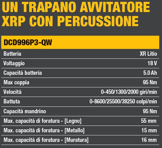 Avvitatori e trapani - Trapani a percussione a batteria KIT TRAPANI DCD996P2 XRP Per